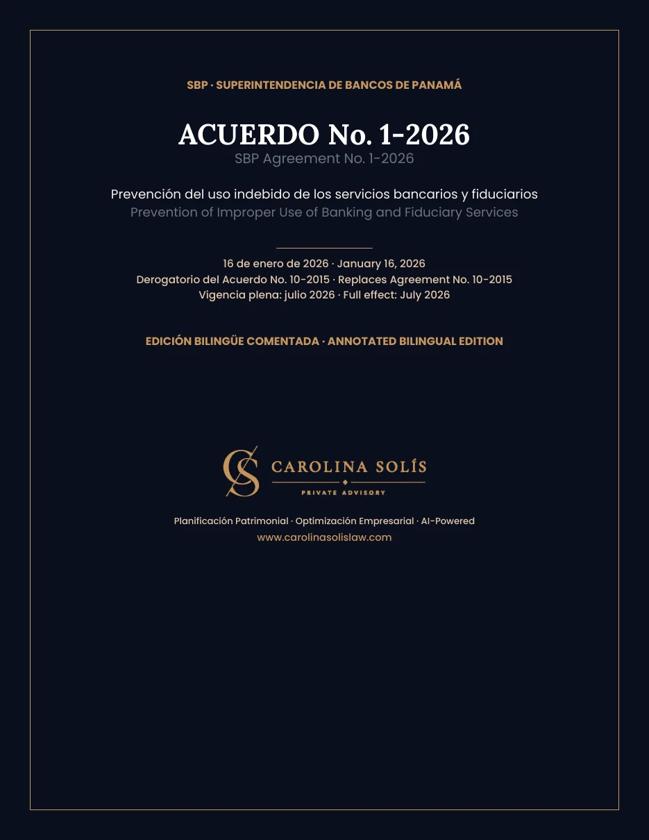 Portada del Acuerdo No. 1-2026 de la Superintendencia de Bancos de Panamá